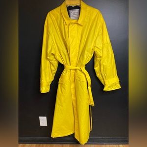 Christian Dior Vintage Canary Yellow Trench Coat Size 42 R in EUC.
